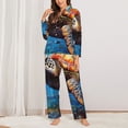 thumbnail image 2 of Fotbe Colorful Underwater Sea Turtle Pattern Long Sleeve Pajama Set for Women,Sleepwear Set,2-piece Loungewear Set,Soft PJs Comfy Nightwear with Pockets -X-Large, 2 of 7