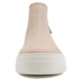 thumbnail image 4 of Soda Flat Women Chelsea Shoes Side Zipper Canvas Suede Casual High Top Hidden Platform Sneakers White Sole Flatform Cushion Foam booties ROUTE-G Suede Pink Blush 7.5, 4 of 5