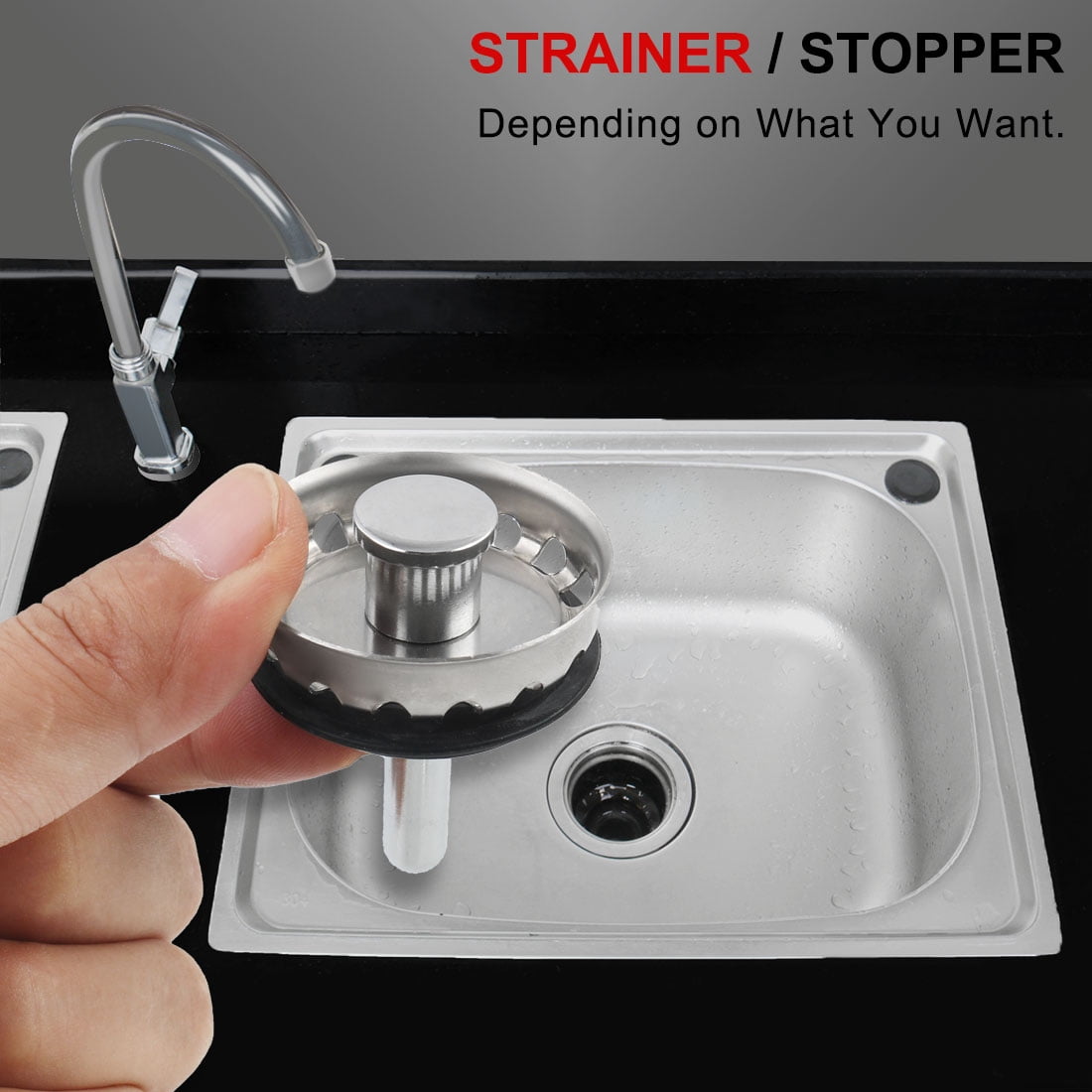 Unique Bargains Kitchen Sink Strainer Stainless Steel Mesh Drain Stopper