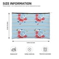 thumbnail image 4 of Rocae Red Funny Crab on Blue Stripe for Cosmetic Bags for Women Paper Reusable Cosmetic Bag Travel Toiletry Organizer Capacity Multipurpose Zipper Pouch, 4 of 8
