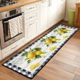 thumbnail image 2 of Yellow Lemon 2'x6' Runner Rugs for Hallway Kitchen Bedside Non Slip, Wooden Summer Botanical Black White Checkered Entryway Rug Runners with Rubber Backing, Long Carpet Runner for Laundry Room, 2 of 8