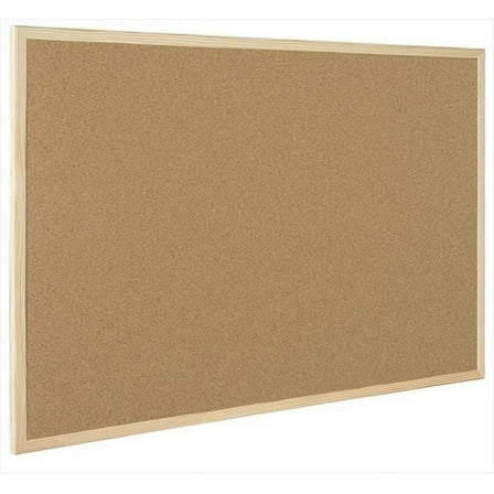 2 x 3 ft. Super Value Cork Bulletin Board, Oak Frame
