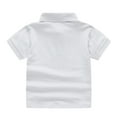 thumbnail image 5 of CCRFTGI Polo Shirts for Boys 2025 Summer Pique Shirts for Teens Back To School Lapel Collar White Shirt Plain Short Sleeve School Uniform Tshirt,White 1-2 Years, 5 of 5