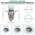 thumbnail image 4 of Universal Bathroom Sink Plug Pop-Up Sink Strainer Stopper for 28-38mm, 4 of 9