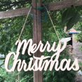 thumbnail image 4 of Letrero de madera de Feliz Navidad, adorno de madera rústico desgastado sin terminar, etiqueta de regalo colgante para árbol de Navidad, decoración para el hogar y la boda, 4 of 4
