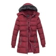 thumbnail image 2 of The Whole Shebang Women's Puffer Winter Coat with Faux-Fur Trim Hood, Zip Front; Long Sleeve, Warm, Vegan Down L, 2 of 6