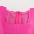 thumbnail image 5 of OIOLOYJM Girls Puff Short Sleeve Summer Dress Casual Cute Square Neck A-Line Dresses Party Holiday Vacation Lounge Smoked Dresses Hot Pink 2-3 Year, 5 of 6
