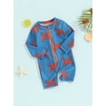 thumbnail image 3 of Suealasg Toddler Boys One Piece Swimsuits Long Sleeve Ocean Animal Print Jumpsuit Swimwear Kids Baby Boys Summer Sun Protection Bathing Suit Beachwear, 3 of 9