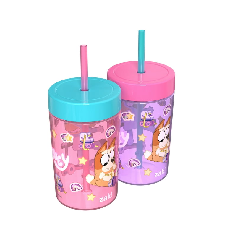 Zak Designs 2 Pack 16oz Tumbler Bluey Purple/Pink - Walmart.com