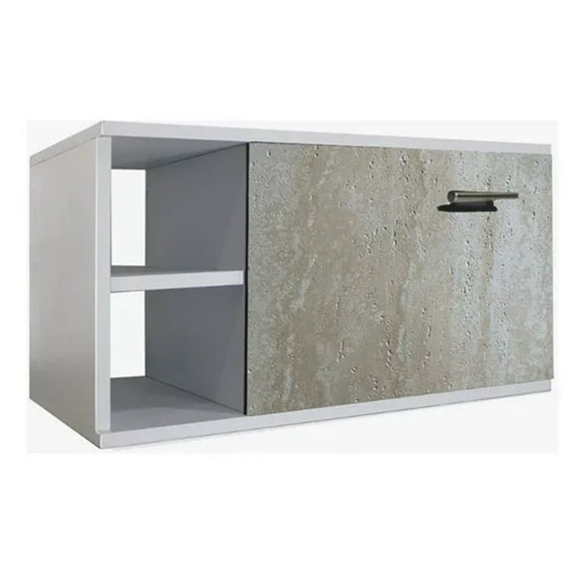 Gabinete Baño Flotante Minimalista Puerta tipo Piedra Elegante 60x33