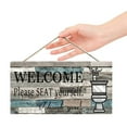 thumbnail image 3 of Wood Hanging Wall Decorations Door Wall Art with Welcome Please Seat Yourself Gray, 3 of 5