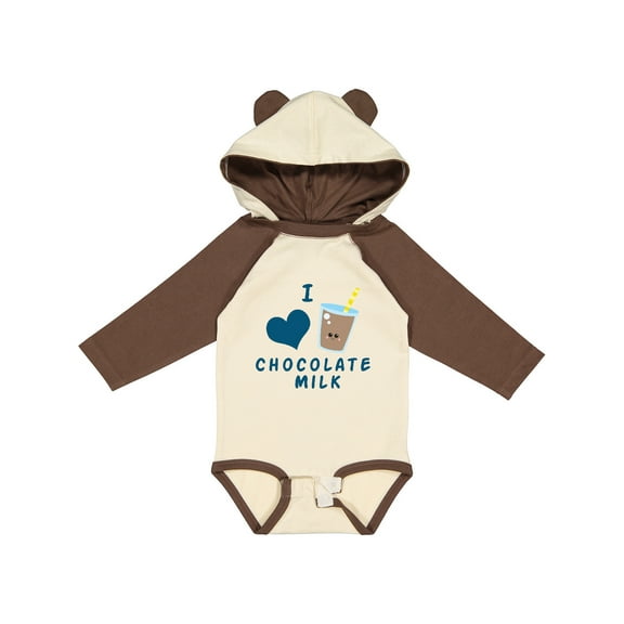 Inktastic I love chocolate milk Boys or Girls Long Sleeve Baby Bodysuit