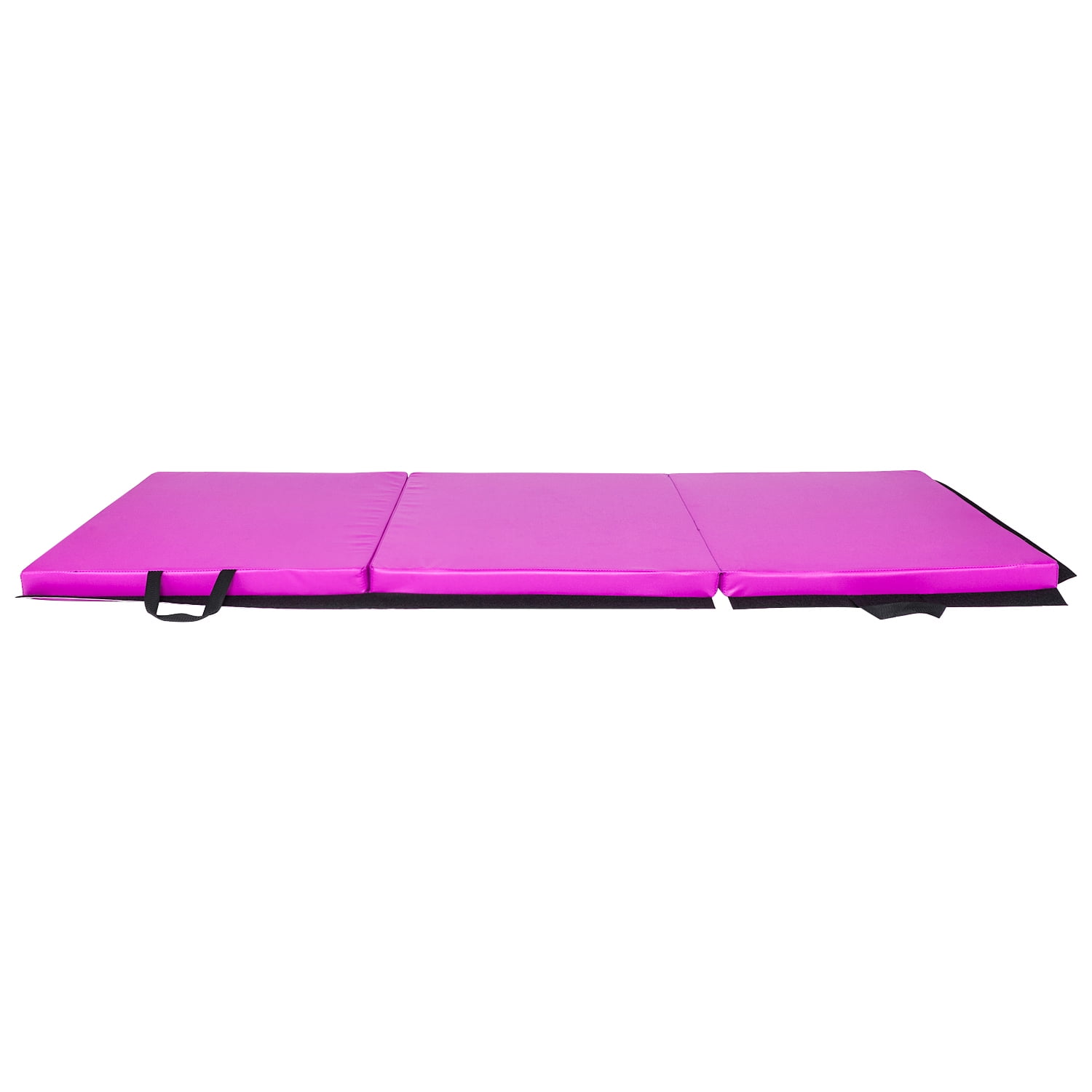 Matladin 6' Folding Tri-fold Gymnastics Gym Exercise Aerobics Mat, 6ft x 2ft x 2in PU Leather Tumbling Mats for Yoga Cheer leading(Purple)