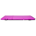 thumbnail image 5 of Matladin 6' Folding Tri-fold Gymnastics Gym Exercise Aerobics Mat, 6ft x 2ft x 2in PU Leather Tumbling Mats for Yoga Cheer leading(Purple), 5 of 8