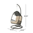thumbnail image 3 of Malia Chaise Suspendue en Osier avec Support, Marron et Beige, 3 of 8