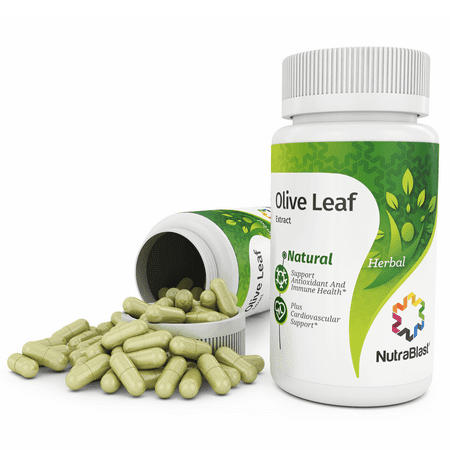 NutraBlast Olive Leaf 750mg Extrait - Non-OGM - Antioxydant, soutient osseuses, articulaires et santé cardiovasculaire - Fabriqué aux Etats-Unis (60 capsules)