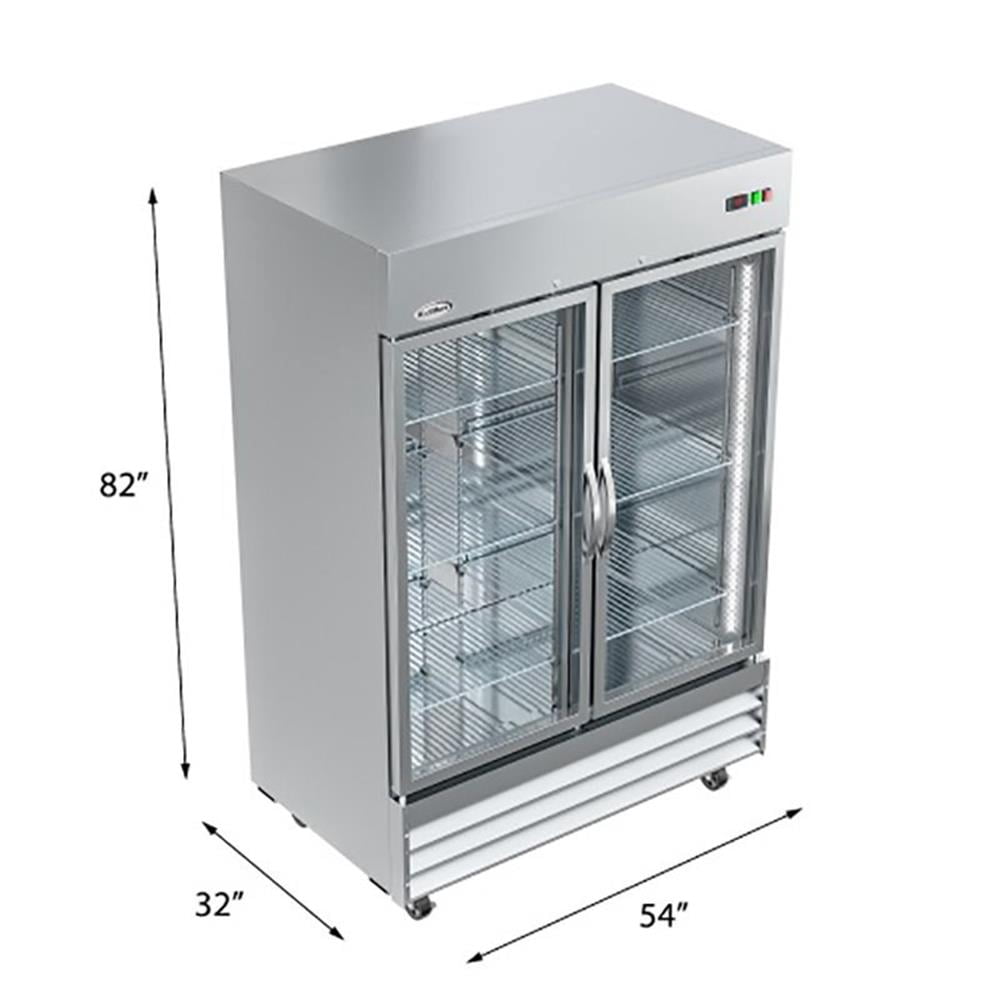 Pemberly Row Steel Freezer w/ Reach-In Self-Close Glass Doors in Silver