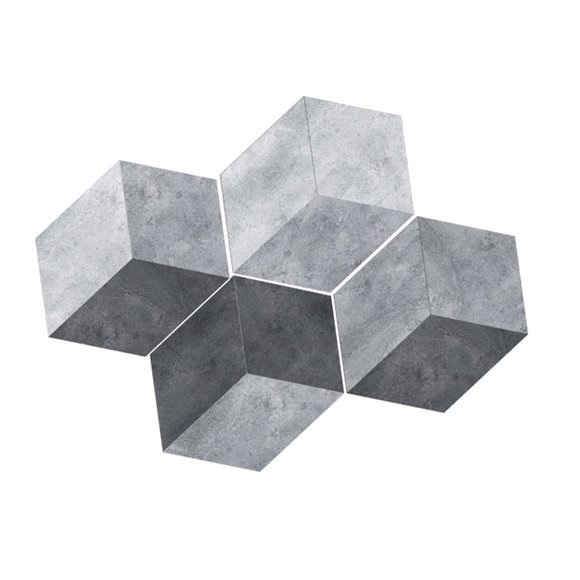 WHAMVOX 10Pcs Waterproof Grey Floor Stickers Hexagonal Tile Stickers Self Adhesive for Home