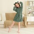 thumbnail image 3 of FORMRS Niños Bathrobe Unisex Hooded Robe Soft Plush Pajamas Sleepwear, Size 2-3T, Christmas Forest, 3 of 7