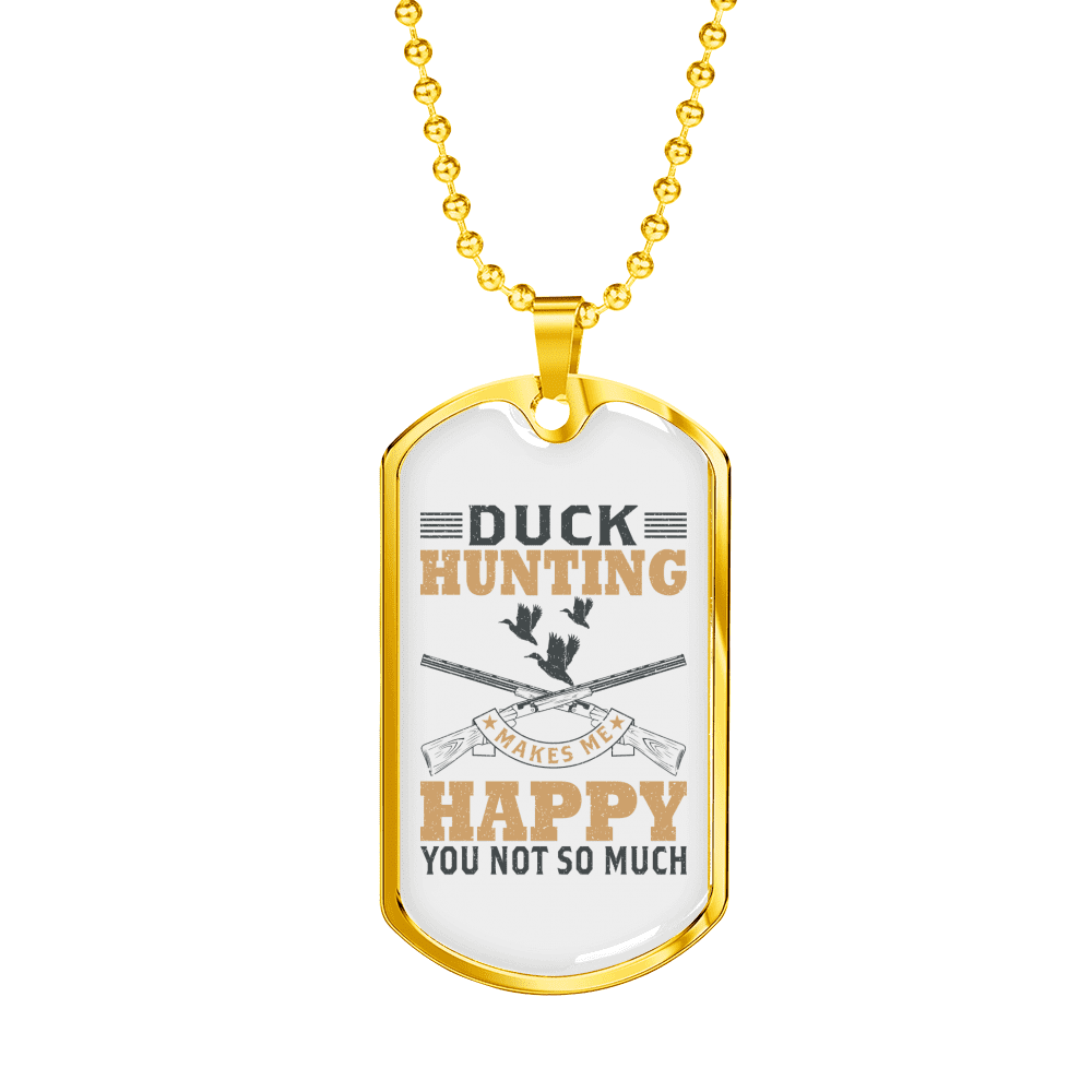 Duck Hunting Necklace Stainless Steel or 18k Gold Dog Tag 24 ...