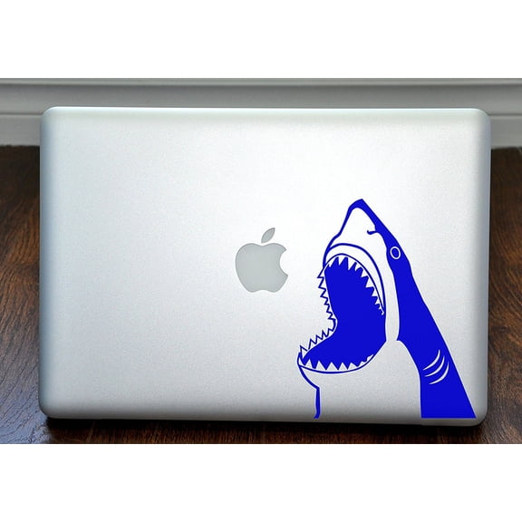 Shark Jumping Out of Water Blue Decal for 13" Macbook
