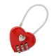 thumbnail image 5 of Candado de seguridad con contraseña para equipaje con combinación de 3 dígitos y forma de corazón (rojo), 5 of 14