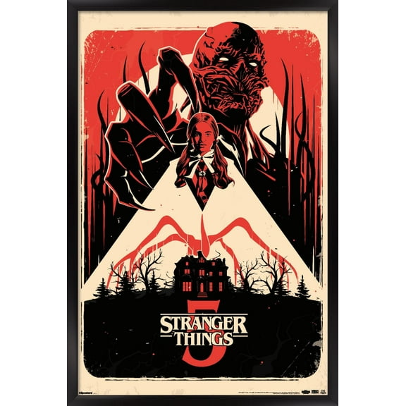 Netflix Stranger Things: Season 5 (2025) - Vecna Looms Over Wall Poster, 14.725" x 22.375" Framed