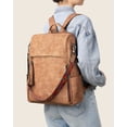 thumbnail image 2 of Mochila para portátil FADEON Leather 15.6" para mujer, color marrón, 2 of 9