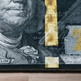 thumbnail image 7 of Well Woven Money Collection Dollar Front 3'11" x 9'10" Black Gold Runner Rug, 7 of 7