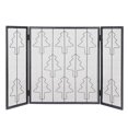 thumbnail image 2 of Topbuy 3 Panneaux en Acier Cheminée Écran Portes Pliantes Résistant Acier Maison de Noël, 2 of 6