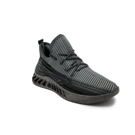 AKADEMIKS Men's Fit 2.0 Knit Jogger Sneakers, Breathable Running Shoes for Athletic and Casual Wear - Grey, Size 8
