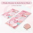 thumbnail image 3 of Boho Pink Kitchen Mats for Floor Set of 2, Cat Abstract Floor Mat Carpet Runner Area Rug Washable, Pink Home Kitchen Decor and Accessories Stuff, 17x30 and 17x47 Inch, 3 of 6