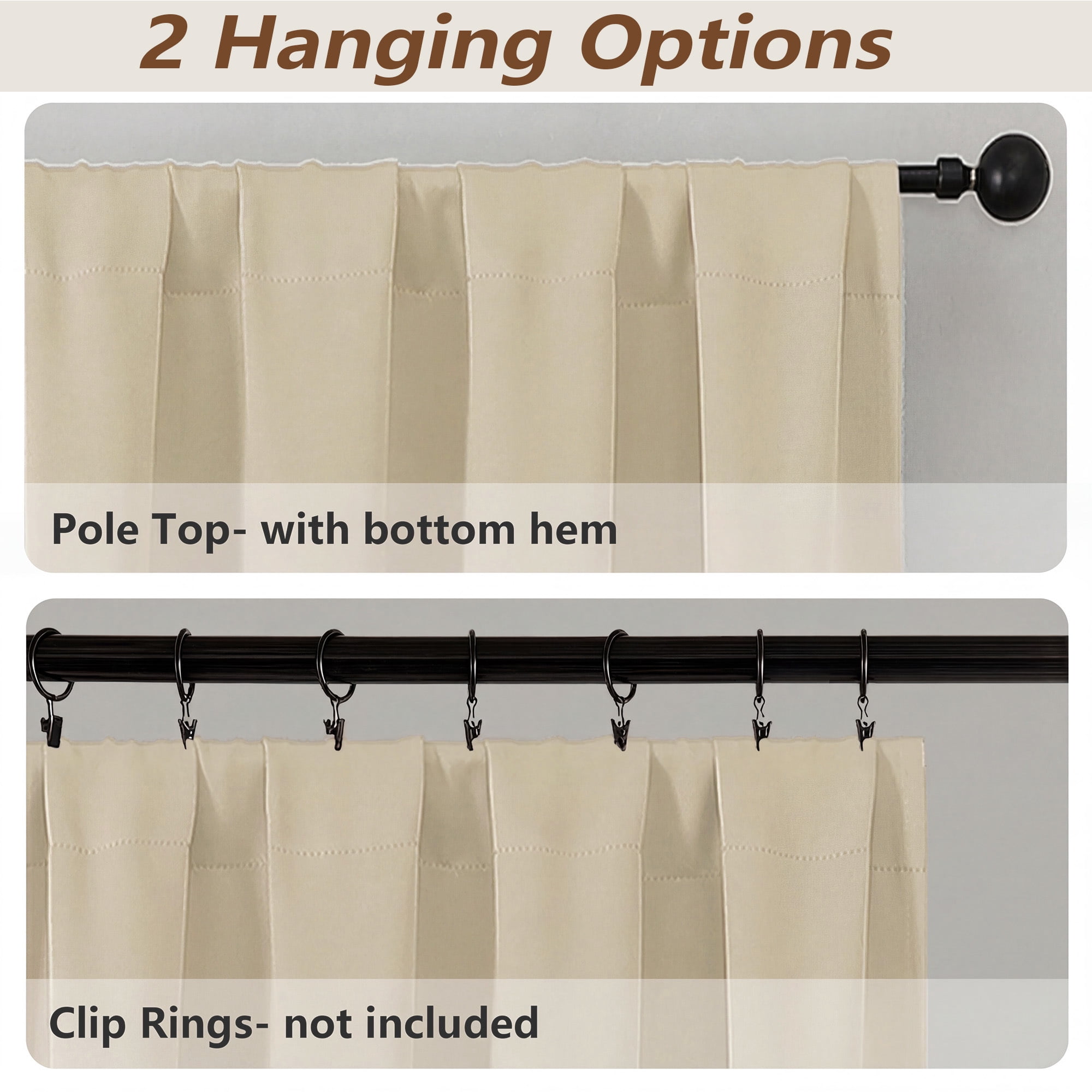 MKHILL Aether 40x84 Blackout Curtains Biscotti Beige 2 Panels, 84 Inch Floor Length Panels for Living Room Bedroom, Thermal Insulated Drapes, Each 40" W x 84" L