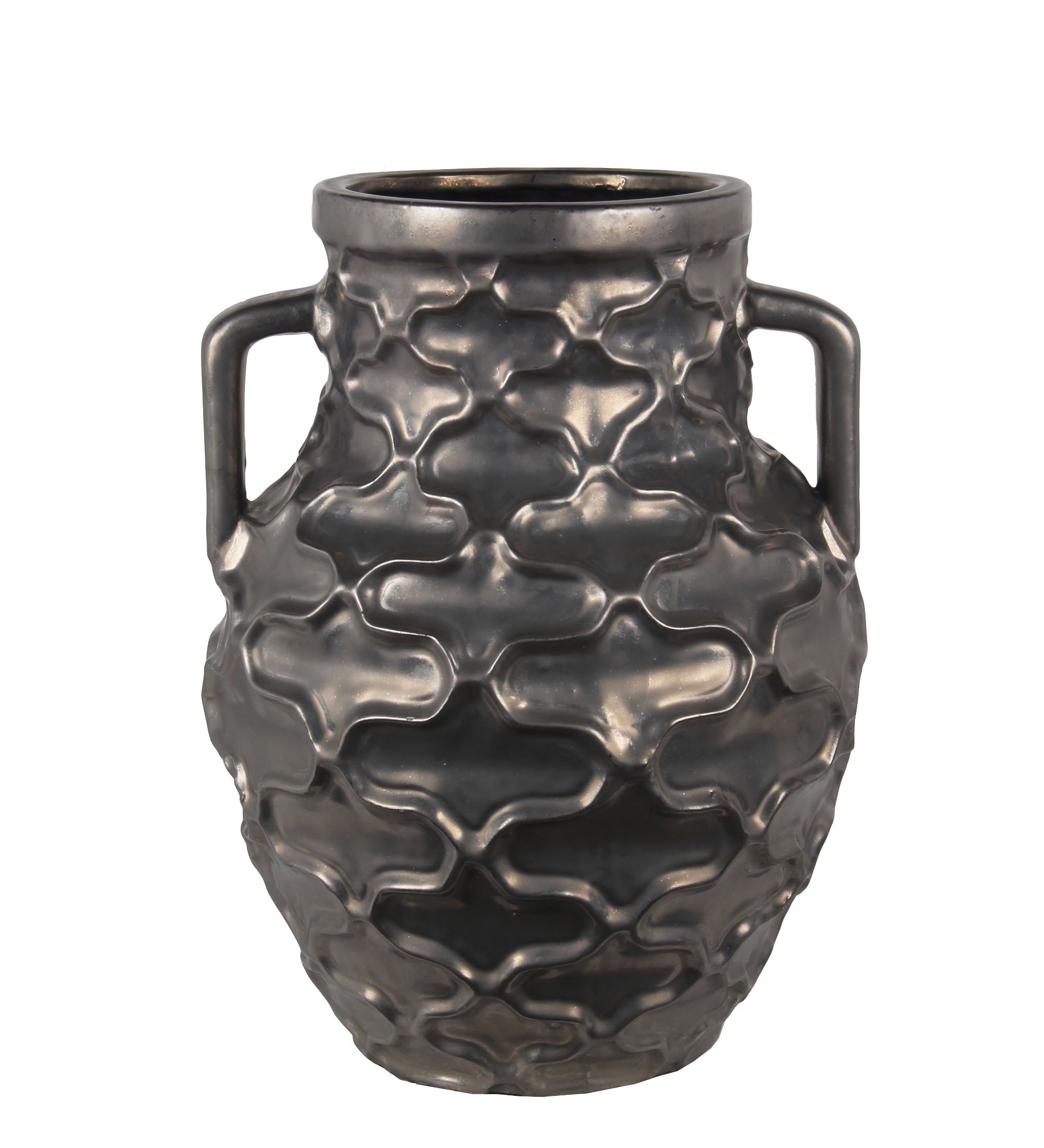 Large Silver Ceramic Vase