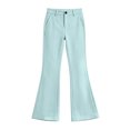 thumbnail image 2 of BXJX Girls Flare Pants, Side Pockets Zip-Button Fall Fashion Kids Casual Trousers Mint Green Size 5-6 T, 2 of 6