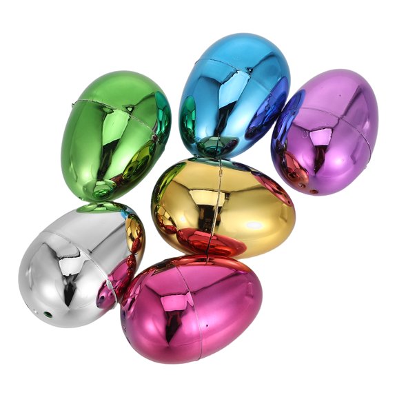 ETEREAUTY 6-Pack Plastic Easter Eggs with Hollow Fillable Design, Assorted Colors for Holiday Hunt and Spring Decorations