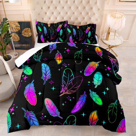 

Feather Colorful 3d Digital Printing Feather Silk Quilt