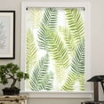 thumbnail image 4 of Sage Green Leaves Semi Sheer Curtains Drapes for Living Room, Bedroom, French Doors Window 84 Inches Long, Summer Botanical Palm Leaf Rod Pocket Chiffon Curtain Drapery Voile Draperies Panel, 4 of 6