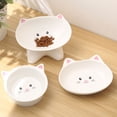 thumbnail image 5 of Runkheen Ceramic 15° Tilted Raised Cat Bowl, Anti Vomiting Spine Protection Feeding Dish for Kitten Adult Cats Small Dogs, 5 of 7