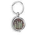 thumbnail image 1 of Verde marrón flor planta pintura Rotating keychain Metal Keyring Holder, 1 of 2