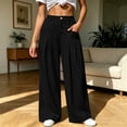 thumbnail image 7 of Edvintorg Women's Casual Pants Elastic Waisted Loose Wide Leg Lightweight Trouser with Pockets Women Clothing Black L, 7 of 7