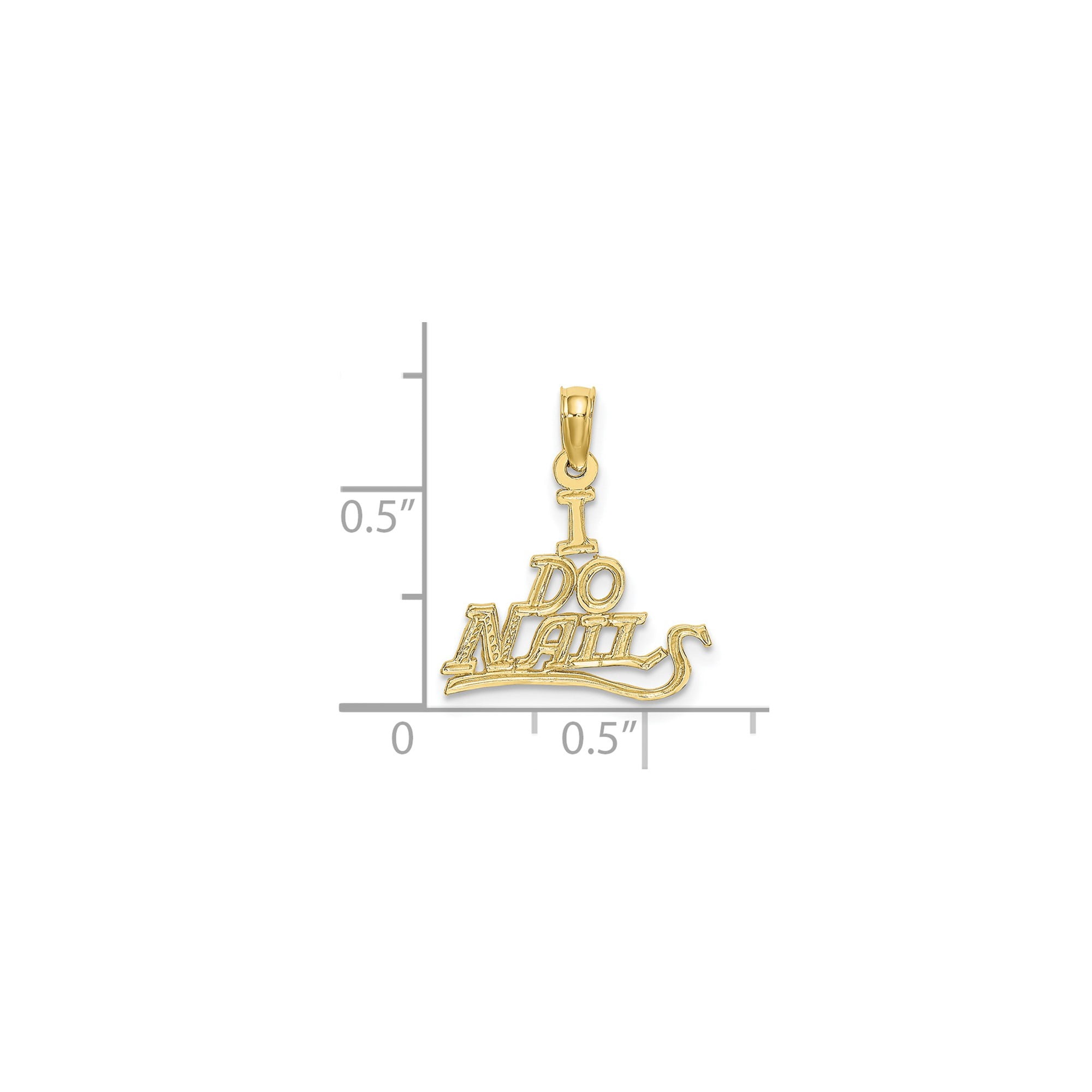 10k Yellow Gold I Do Nails Pendant Charm for Nail Technicians, Unisex, Jewelry Stores Network