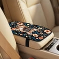thumbnail image 3 of Xoenoiee French Bulldog Flower Print Car Accessories Set of 5, PU Leather Car Seats Cover Full Set with Auto Seat Belt Covers and Center Console Cover for Most Vehicle SUV Truck Car, 3 of 7