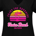 thumbnail image 4 of Inktastic Summer Enjoy the Sunshine Venice Beach California in Pink Women's Plus Size V-Neck T-Shirt, 4 of 5