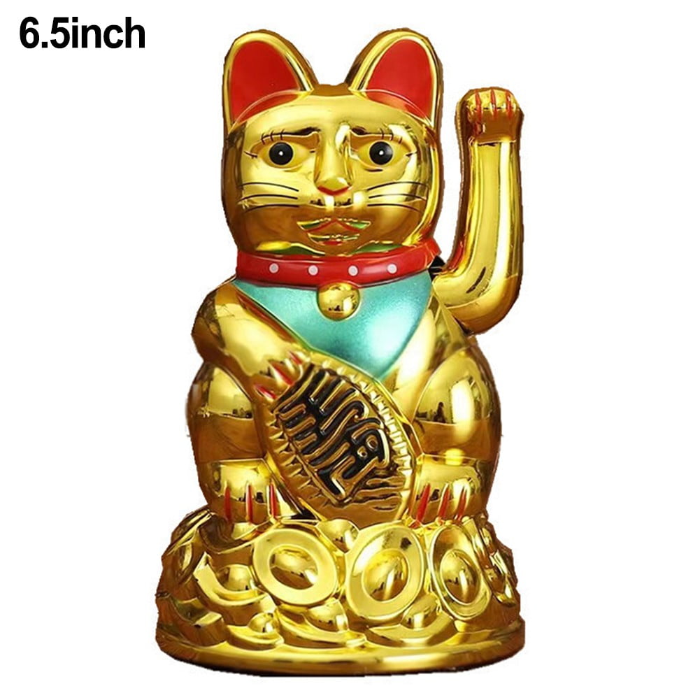 Luckyn Chinese Lucky Waving Cat Beckoning Maneki Neko Gold