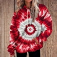 thumbnail image 2 of Womens Fashion Tie Dye Gradient Hoodies Oversized Sweatshirt Plus Size Loose Fit Cute Hooded Jacket Outwears Drawstring Fall Pullover Tops with Pocket, 2 of 7