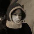 thumbnail image 2 of Pasamontañas para mujer, gorro cálido de invierno, babero de una pieza, gorro de lana de punto Wai con cabeza grande, protección para las orejas, gorro Lei Feng, 2 of 6