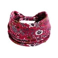 thumbnail image 2 of Helii Women Wide Floral Headband Vintage Boho Elastic Hair Band Non Slip Stretchy Headbands for Yoga Running Workout Sweat Wicking Hair Accessories I,One Size, 2 of 3