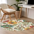 thumbnail image 5 of Bohemia Flowers Round Living Room Rugs 4 ft, Color Vintage Pesley Floral Leaf Plant Pattern Washable Area Rug with Non-Slip Sturdy Edge Binding Round Carpet for Entryway Kitchen Bedroom Bathroom, 5 of 9