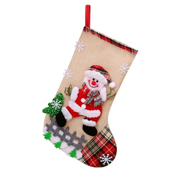 Gibobby Medias navideñas Medias navideñas grandes Decoración Papá Noel Muñeco de nieve Medias Decoraciones navideñas y accesorios para fiestas (B)